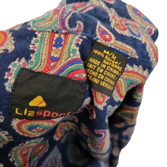 Liz Sport Jewel Tone Paisley Button Down - Picture 5 of 7